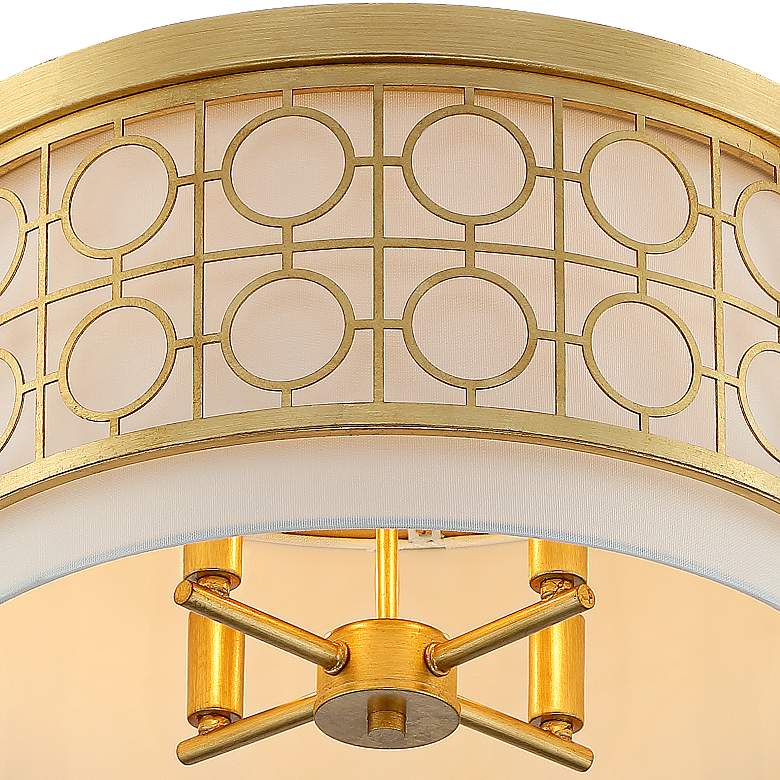 Image 3 Possini Euro Cherie 18" Wide Gold Leaf 4-Light Ceiling Light more views