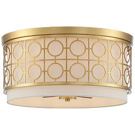 Image4 of Possini Euro Cherie 18" Wide Gold Leaf 4-Light Ceiling Light more views