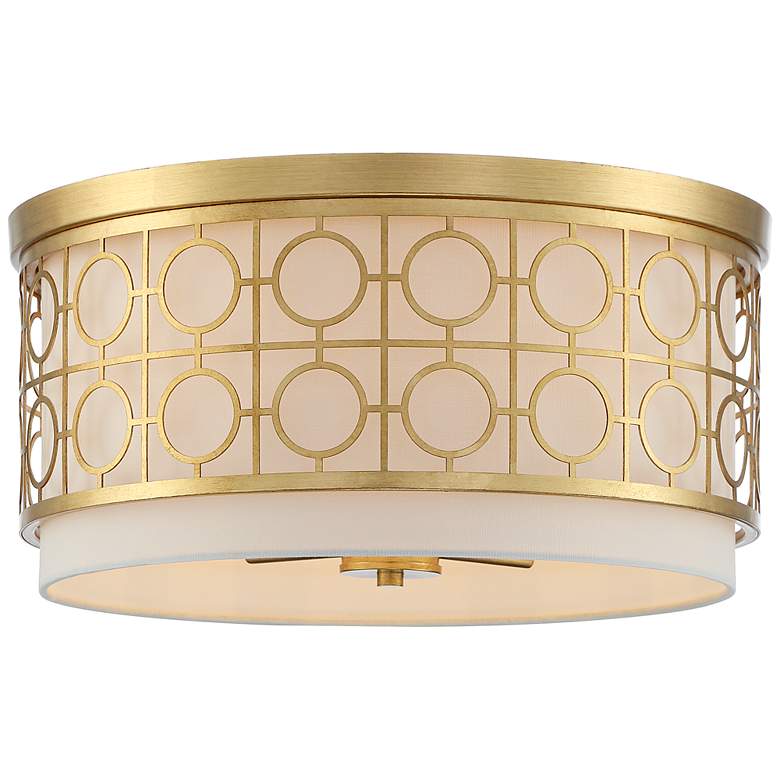 Image 4 Possini Euro Cherie 18 inch Wide Gold Leaf 4-Light Ceiling Light more views