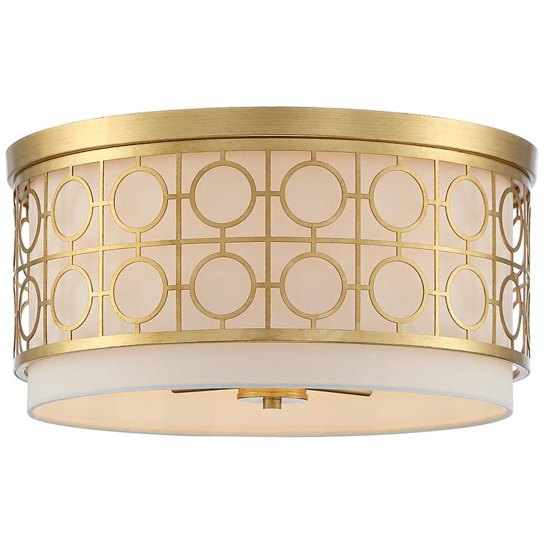 Image 4 Possini Euro Cherie 18" Wide Gold Leaf 4-Light Ceiling Light more views