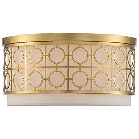 Image5 of Possini Euro Cherie 18" Wide Gold Leaf 4-Light Ceiling Light more views