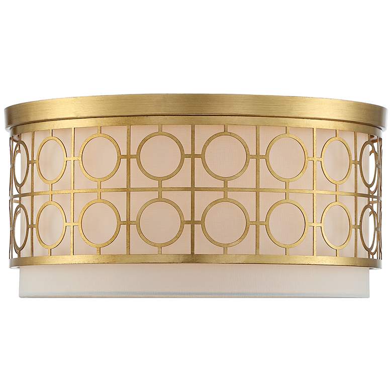 Image 5 Possini Euro Cherie 18 inch Wide Gold Leaf 4-Light Ceiling Light more views