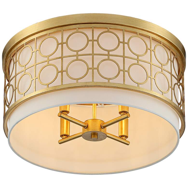 Image 6 Possini Euro Cherie 18 inch Wide Gold Leaf 4-Light Ceiling Light more views