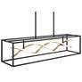 6_Possini Euro Cheva 35 1/2" Wide Black and Sand Gold LED Island Pendant more views