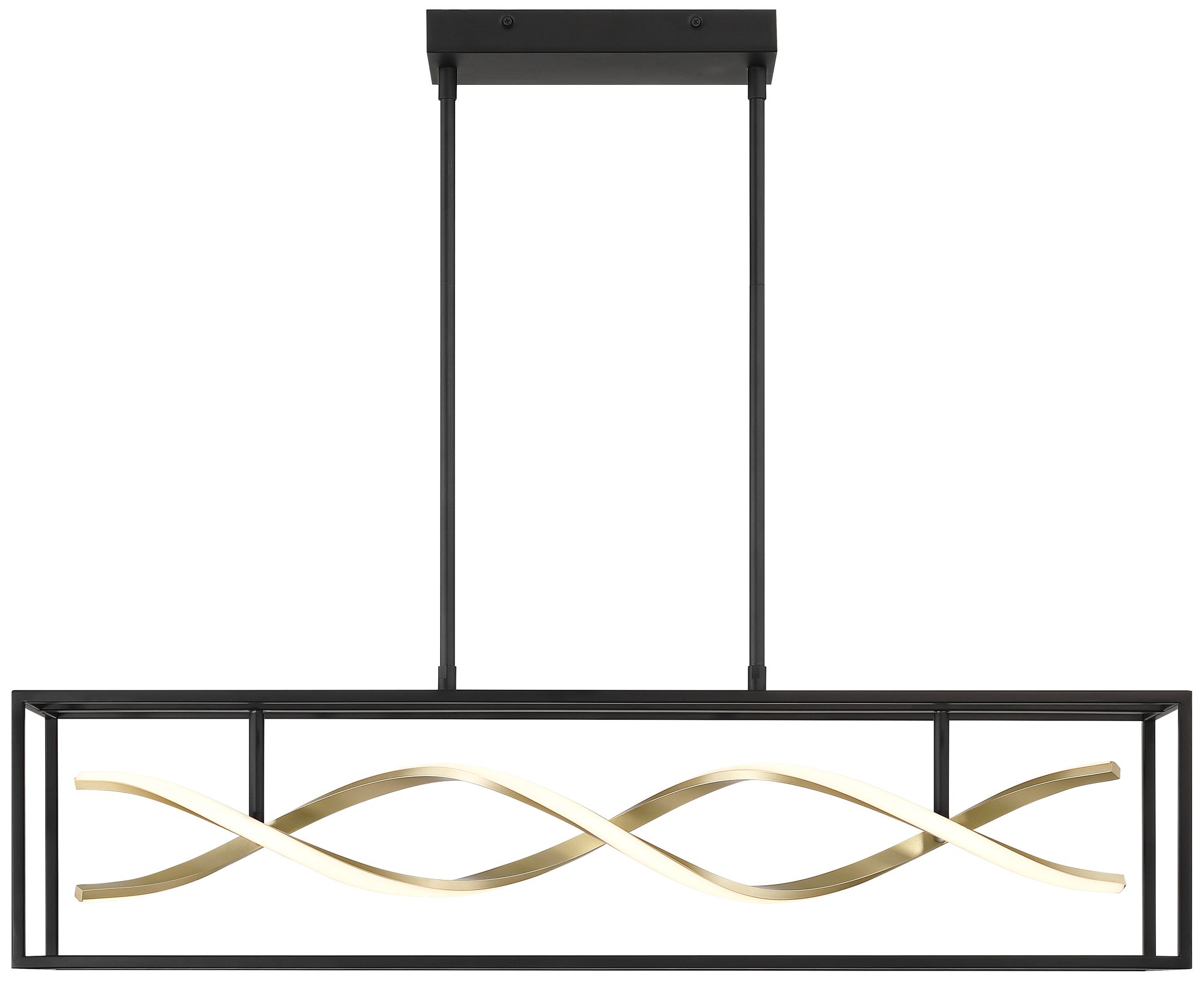 Watch A Video About the Possini Euro Cheva Black and Sand Gold LED Island Pendant