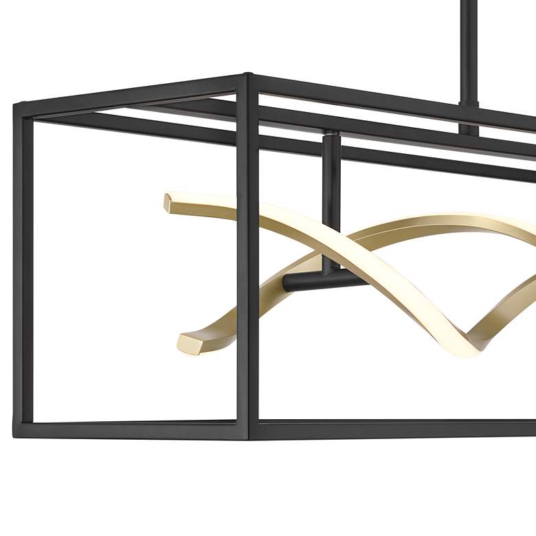 Image 3 Possini Euro Cheva 35 1/2"W Black and Sand Gold LED Island Pendant more views