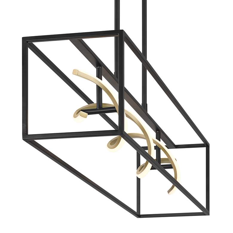 Image 4 Possini Euro Cheva 35 1/2"W Black and Sand Gold LED Island Pendant more views