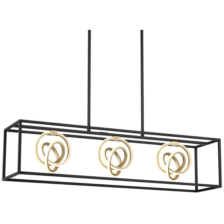 Image 3 Possini Euro Christy 35 1/2" Black Gold 3-Light LED Island Pendant