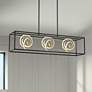 3_Possini Euro Christy 35 1/2" Black Gold 3-Light LED Island Pendant
