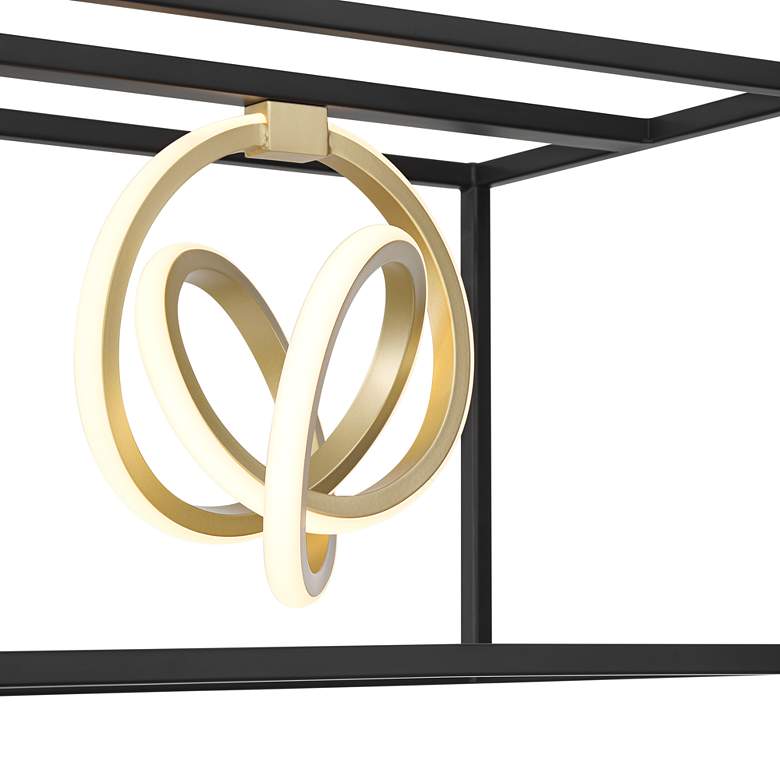 Image 4 Possini Euro Christy 35 1/2" Black Gold 3-Light LED Island Pendant more views