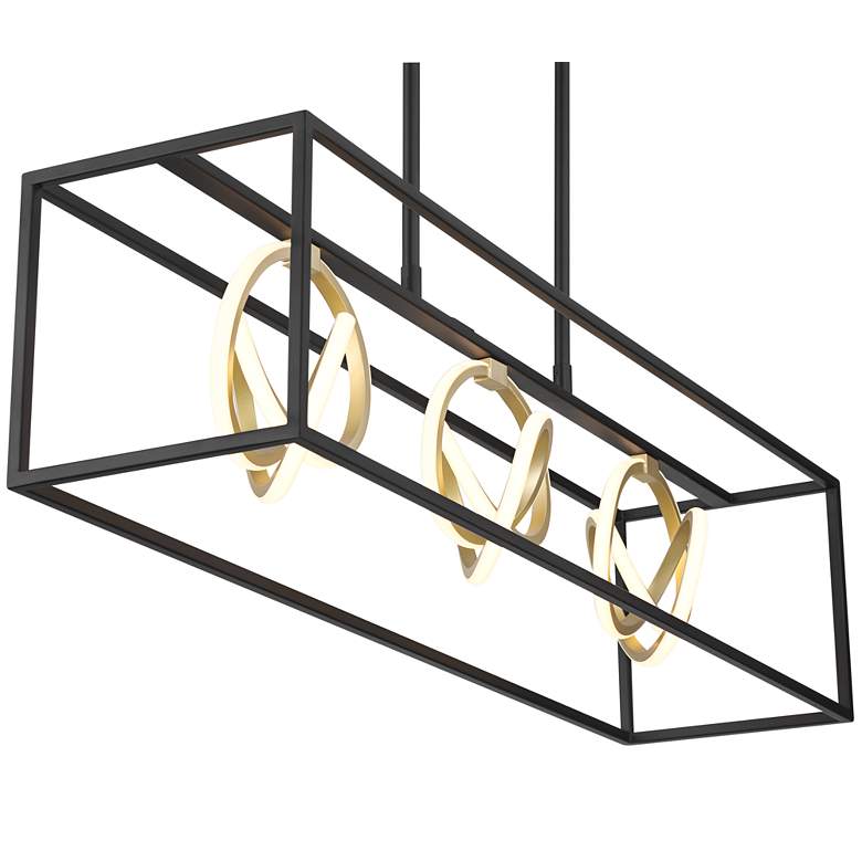 Image 5 Possini Euro Christy 35 1/2" Black Gold 3-Light LED Island Pendant more views
