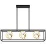 Watch A Video About the Christy Matte Black Gold 3 Light LED Island Pendant
