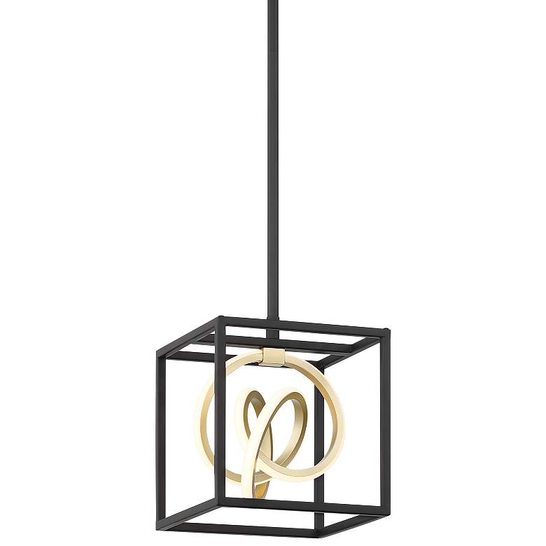 Image 2 Possini Euro Christy 8" Wide Black Gold 3-Light LED Mini-Pendant