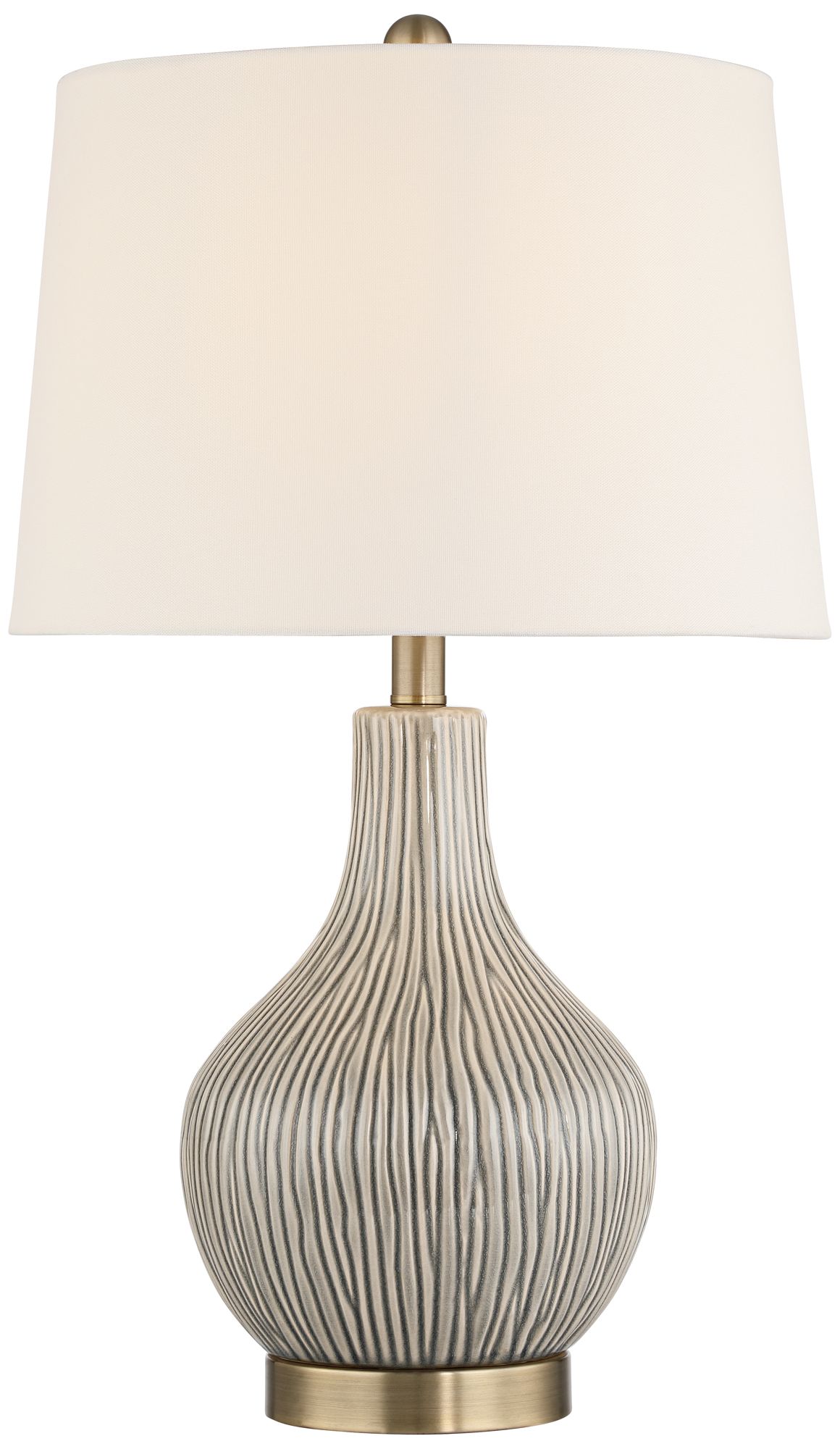 Image 2 Possini Euro Chromati 25 1/2" High Gray Striped Ceramic Table Lamp