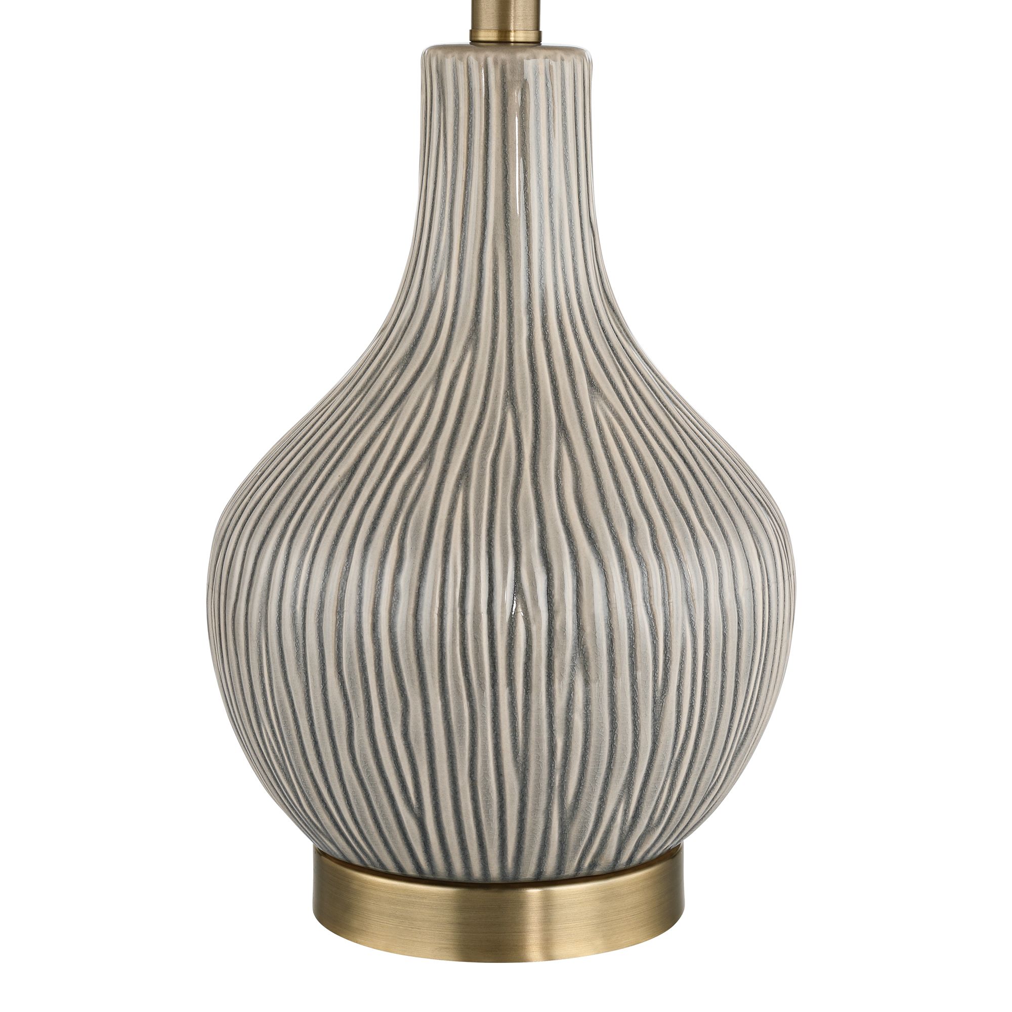 Image 7 Possini Euro Chromati 25 1/2" High Gray Striped Ceramic Table Lamp more views