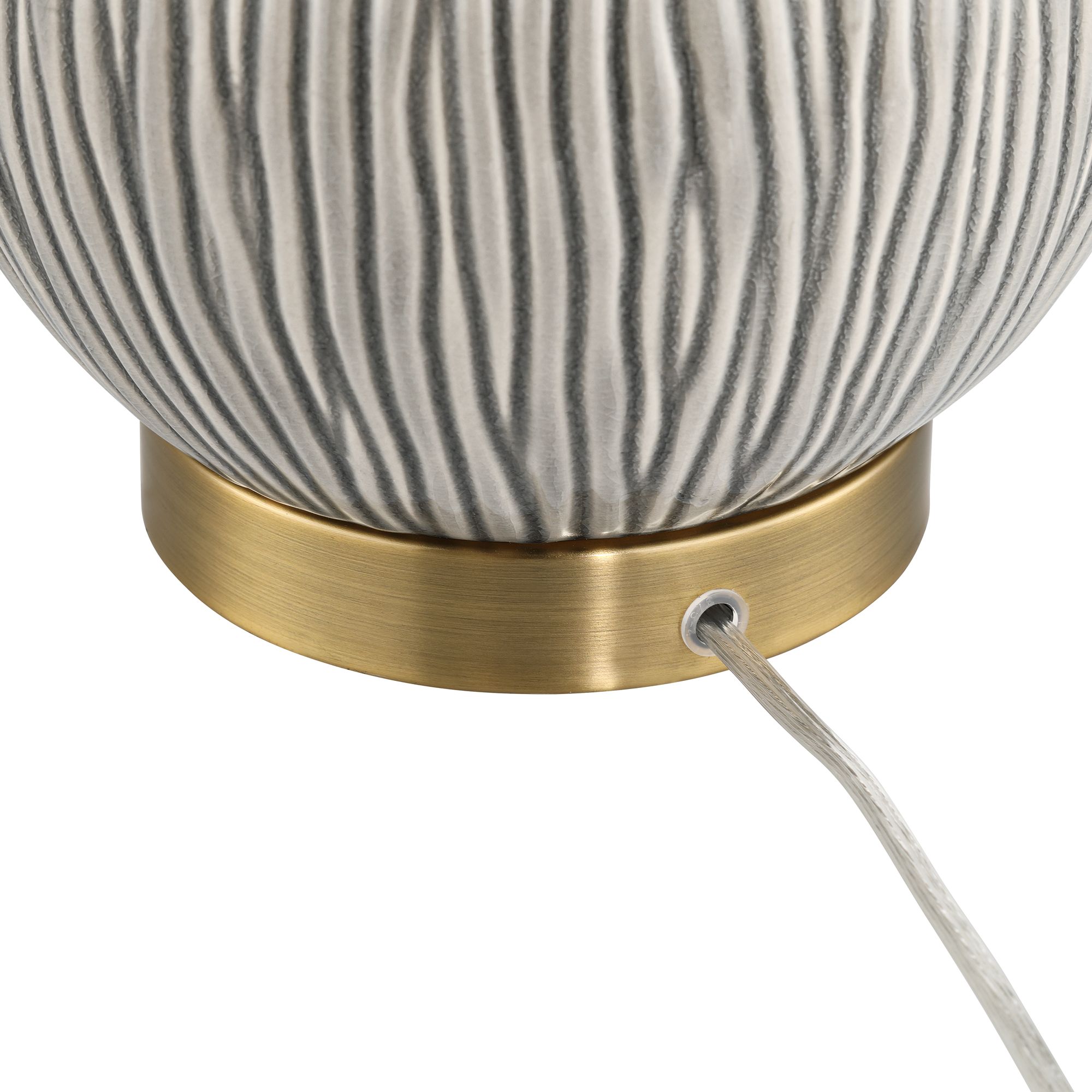 Possini Euro Chromati 25 1/2" High Gray Striped Ceramic Table Lamp