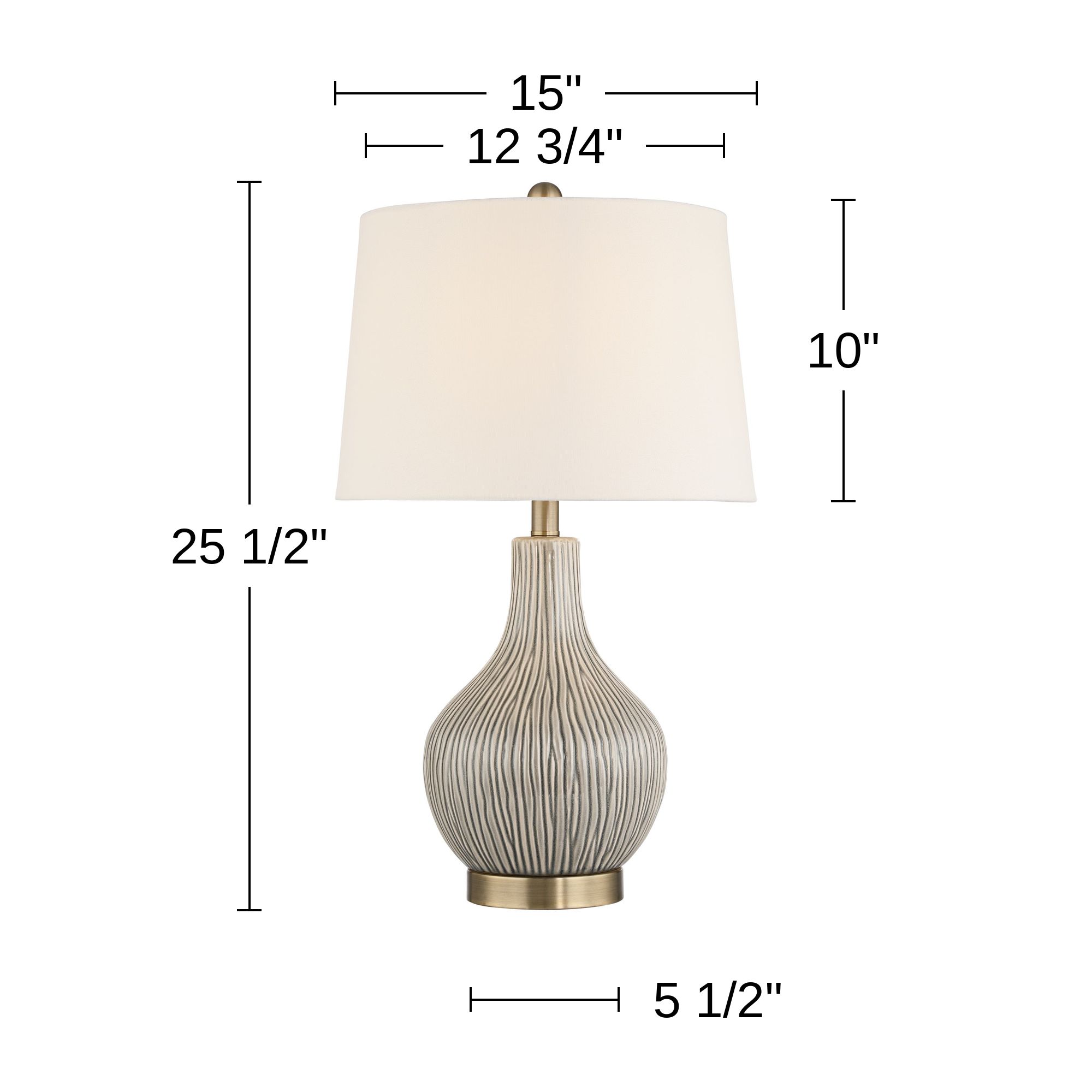 Possini Euro Chromati 25 1/2" High Gray Striped Ceramic Table Lamp