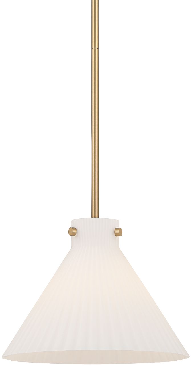 Image 2 Possini Euro Cielo 12"W Warm Brass Fluted Glass Mini Pendant Light