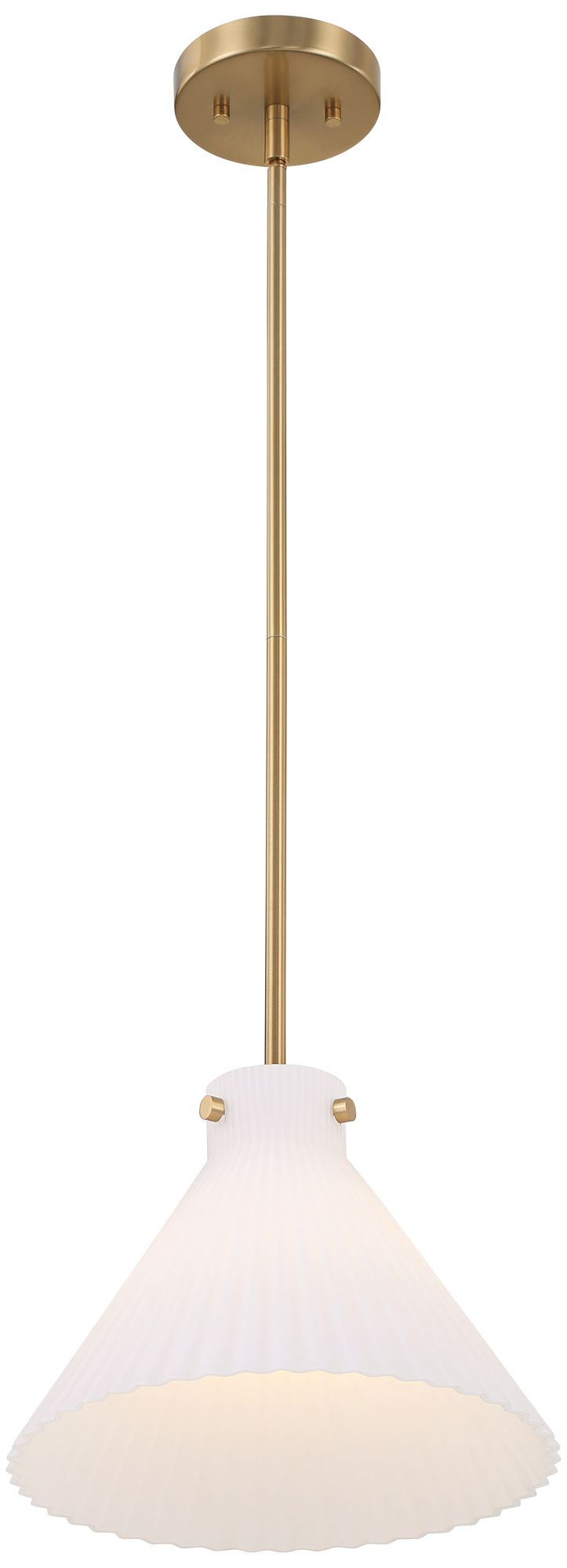 Possini Euro Cielo 12"W Warm Brass Fluted Glass Mini Pendant Light