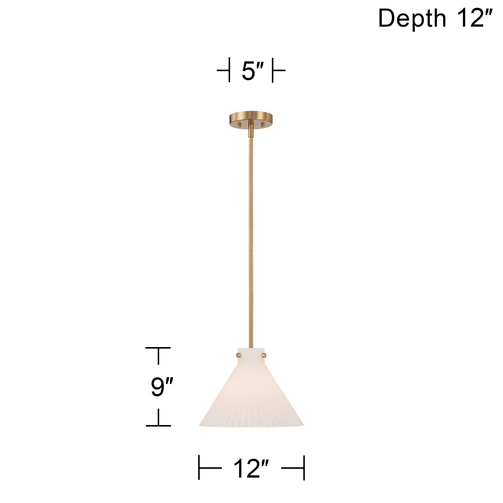 Possini Euro Cielo 12"W Warm Brass Fluted Glass Mini Pendant Light