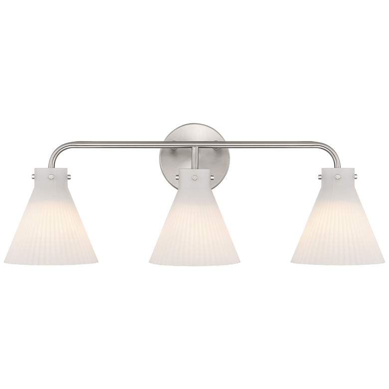 Image 1 Possini Euro Cielo 24" Wide Brushed Nickel 3-Light Bath Light