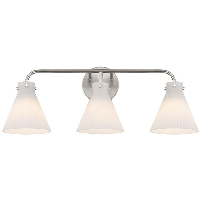 Image 5 Possini Euro Cielo 24" Wide Brushed Nickel 3-Light Bath Light more views