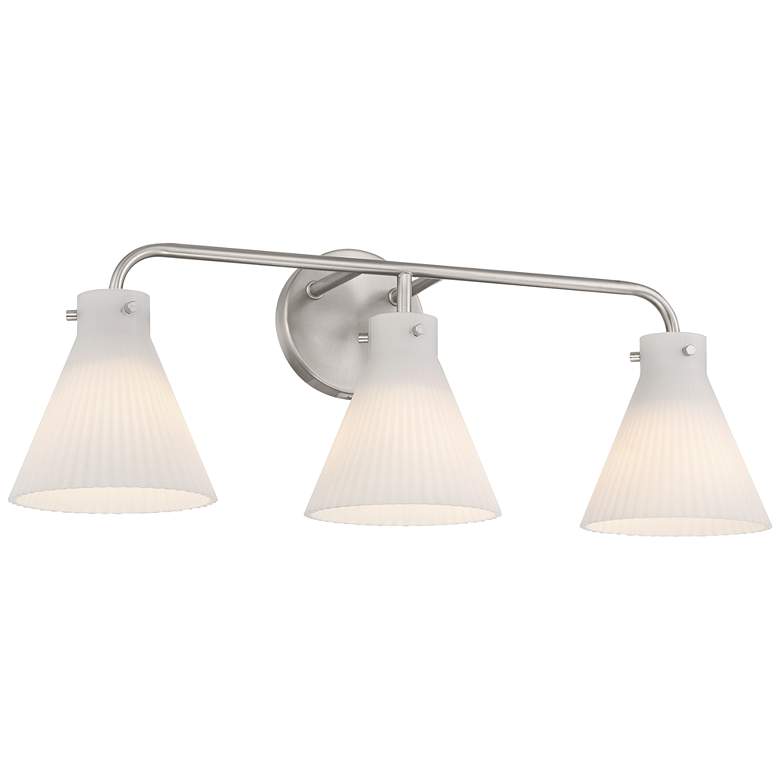 Image 6 Possini Euro Cielo 24" Wide Brushed Nickel 3-Light Bath Light more views