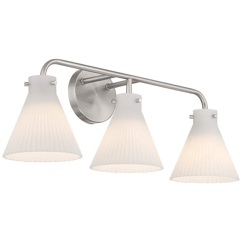 Image 7 Possini Euro Cielo 24" Wide Brushed Nickel 3-Light Bath Light more views