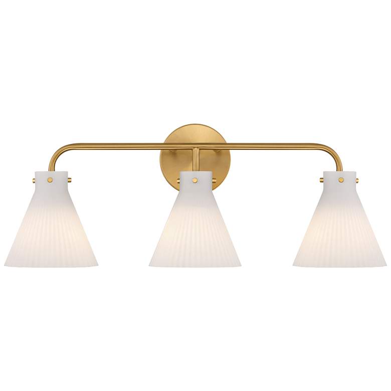 Image 1 Possini Euro Cielo 24" Wide Warm Brass 3-Light Bath Light