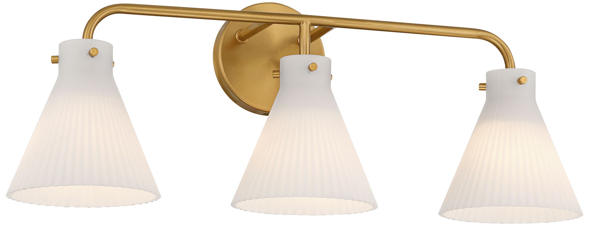 Watch A Video About the Possini Euro Cielo Warm Brass 3 Light Bath Light