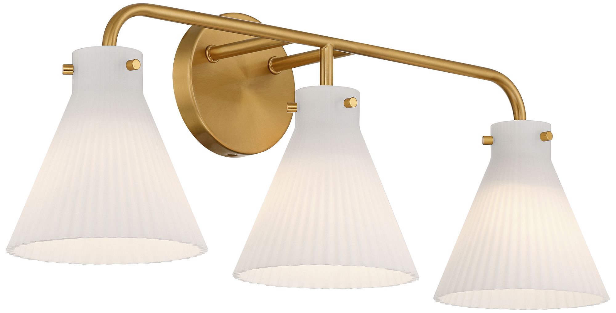 Watch A Video About the Possini Euro Cielo Warm Brass 3 Light Bath Light