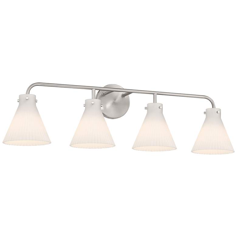 Image 7 Possini Euro Cielo 33" Wide Brushed Nickel 4-Light Bath Light more views