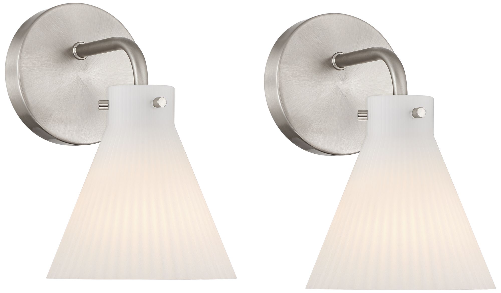 Image 2 Possini Euro Cielo 9" High Brushed Nickel Wall Sconce Set of 2
