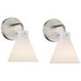 1_Possini Euro Cielo 9" High Brushed Nickel Wall Sconce Set of 2