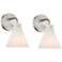 Possini Euro Cielo 9" High Brushed Nickel Wall Sconce Set of 2