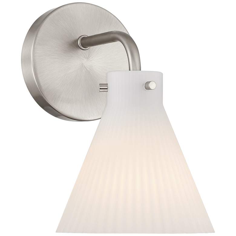 Image 1 Possini Euro Cielo 9" High Brushed Nickel Wall Sconce