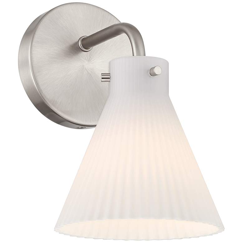 Image 4 Possini Euro Cielo 9" High Brushed Nickel Wall Sconce more views