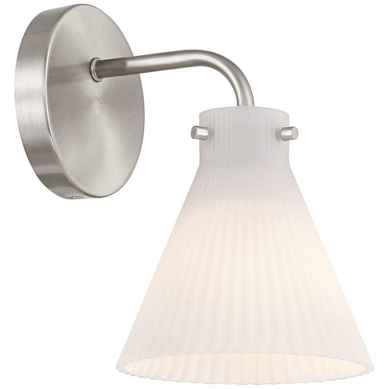 Image 6 Possini Euro Cielo 9" High Brushed Nickel Wall Sconce more views