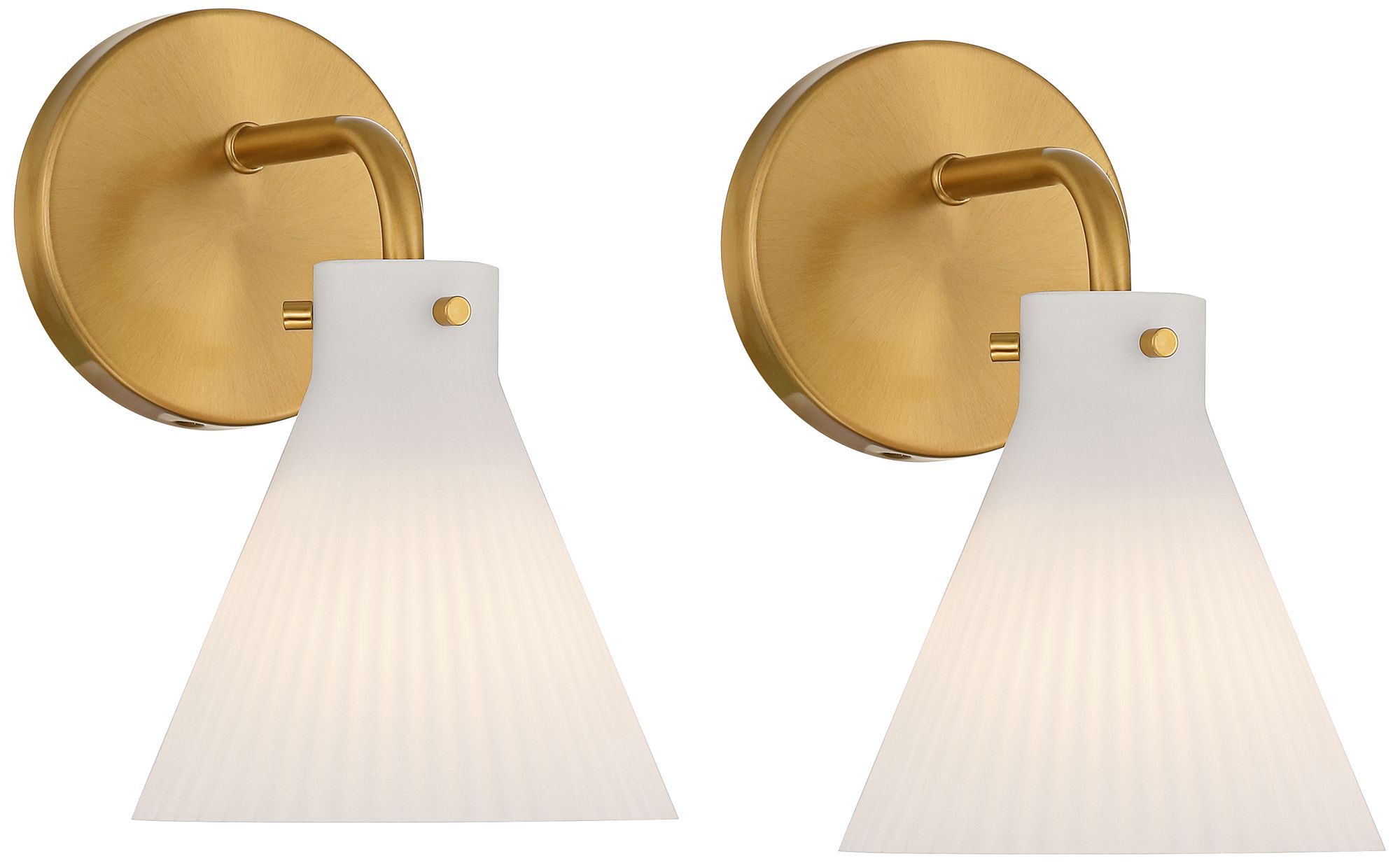 Image 2 Possini Euro Cielo 9" High Warm Brass Wall Sconce Set of 2