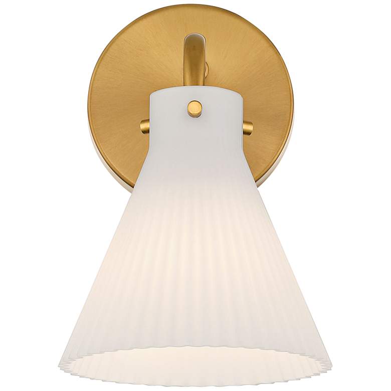 Image 3 Possini Euro Cielo 9" High Warm Brass Wall Sconce Set of 2 more views
