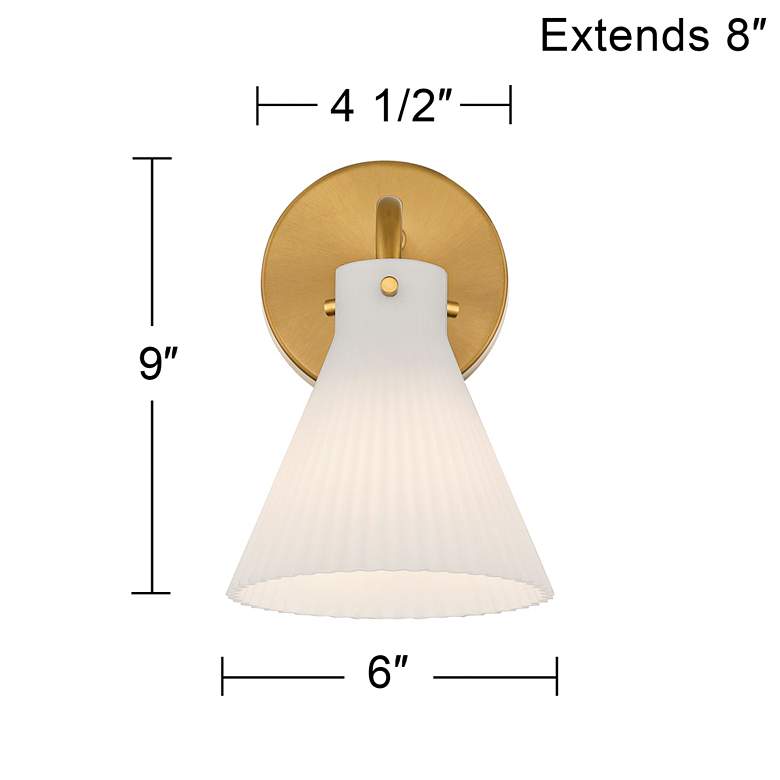 Image 7 Possini Euro Cielo 9" High Warm Brass Wall Sconce Set of 2 more views