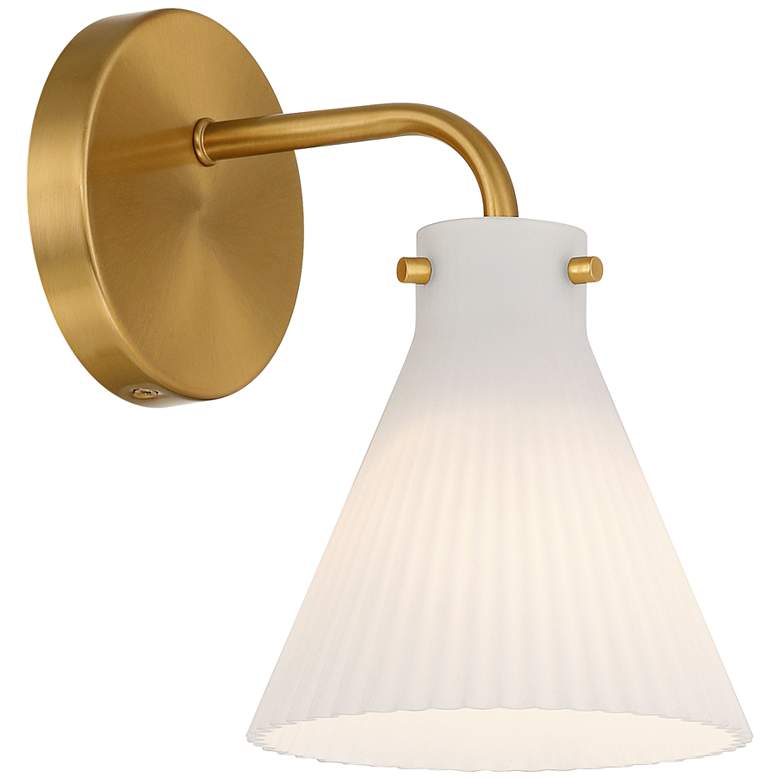 Image 5 Possini Euro Cielo 9" High Warm Brass Wall Sconce more views