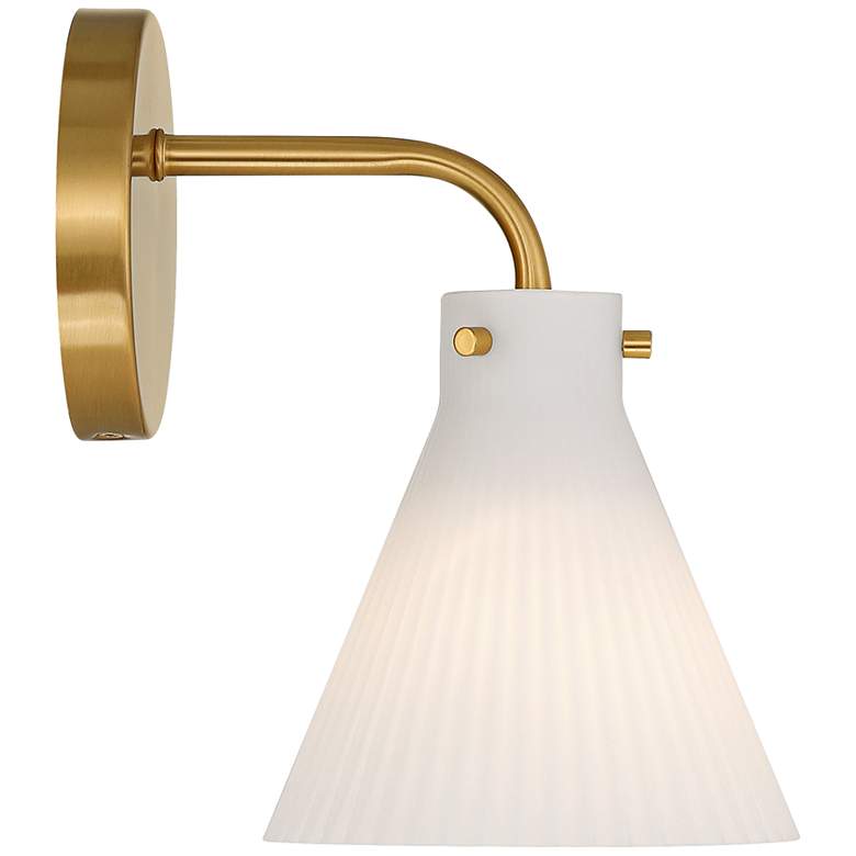 Image 6 Possini Euro Cielo 9" High Warm Brass Wall Sconce more views
