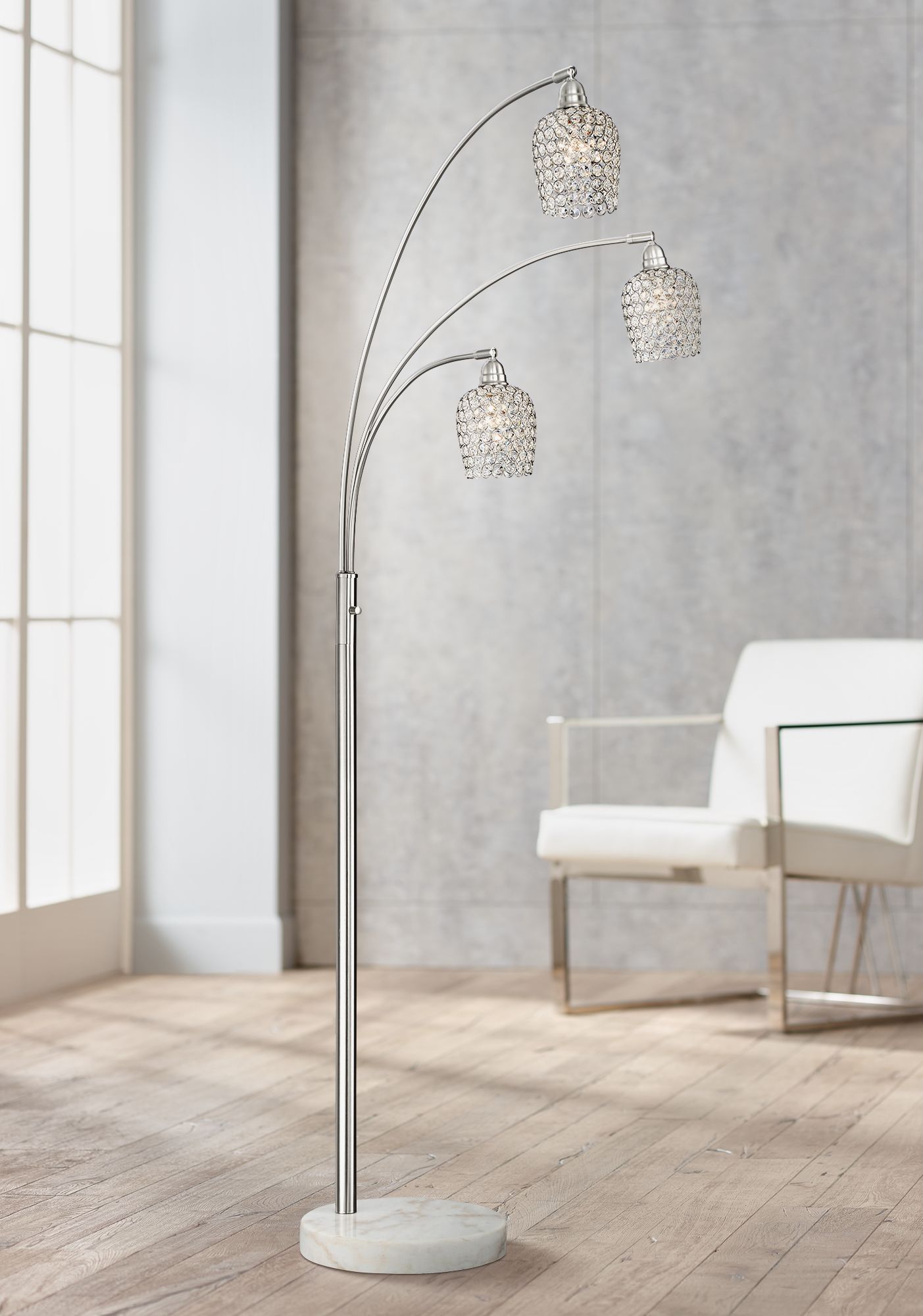 arched crystal floor lamp