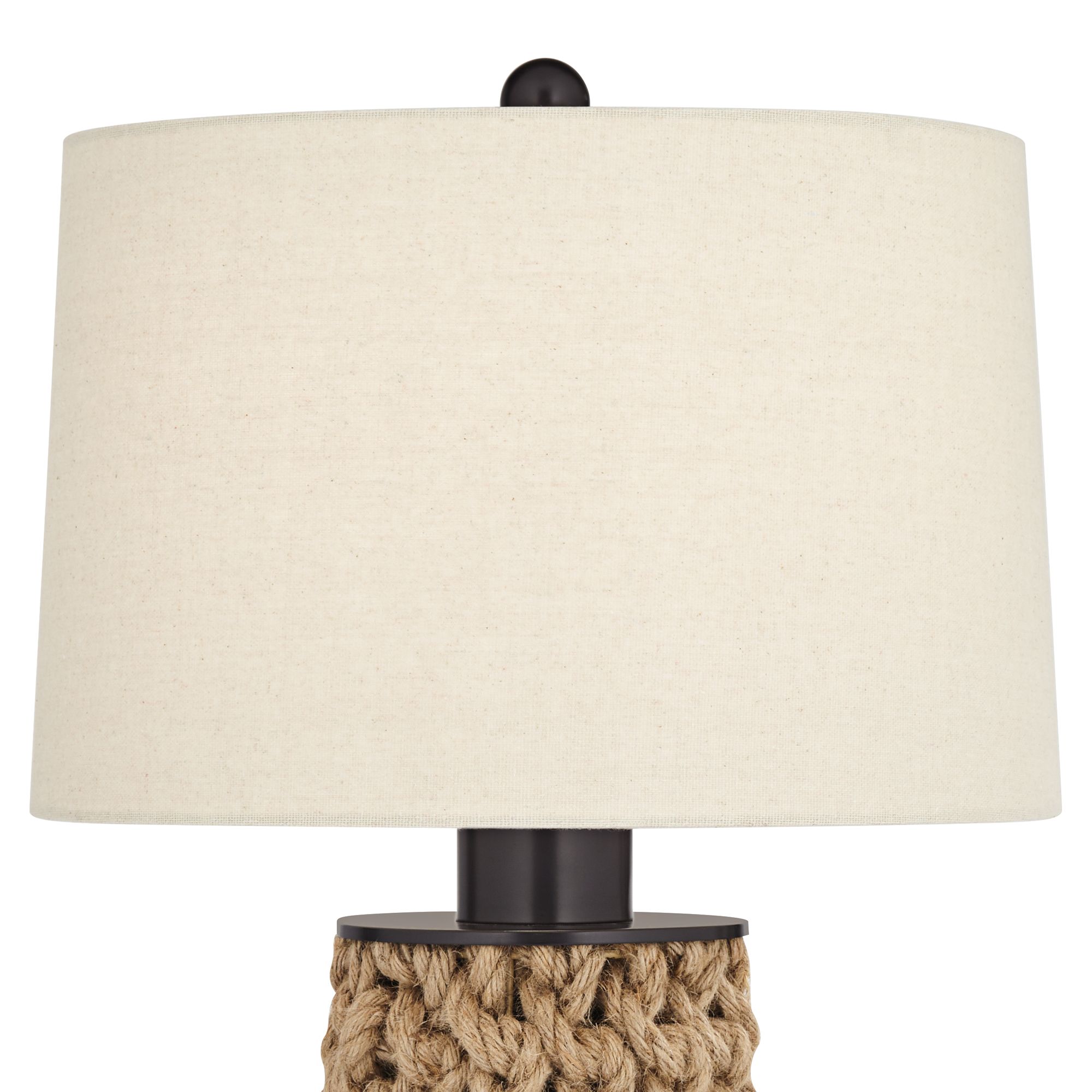 Image 4 Possini Euro Ciera Natural Bronze and Rope Wrapped Table Lamps Set of 2 more views