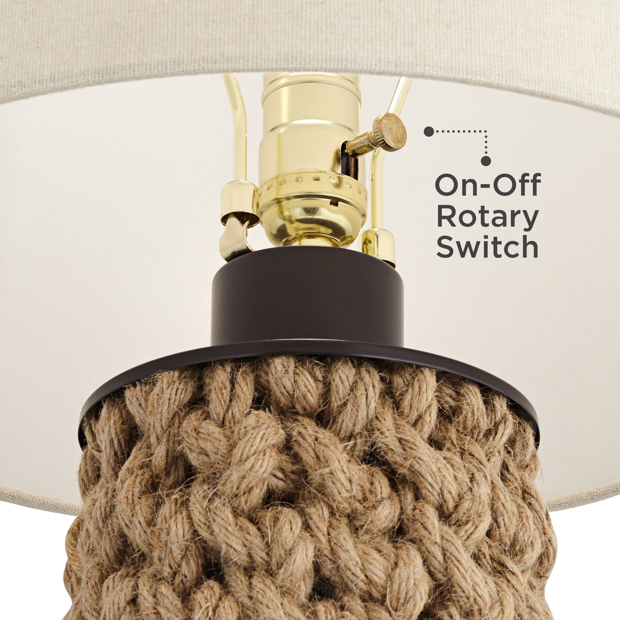 Image 5 Possini Euro Ciera Natural Bronze and Rope Wrapped Table Lamps Set of 2 more views
