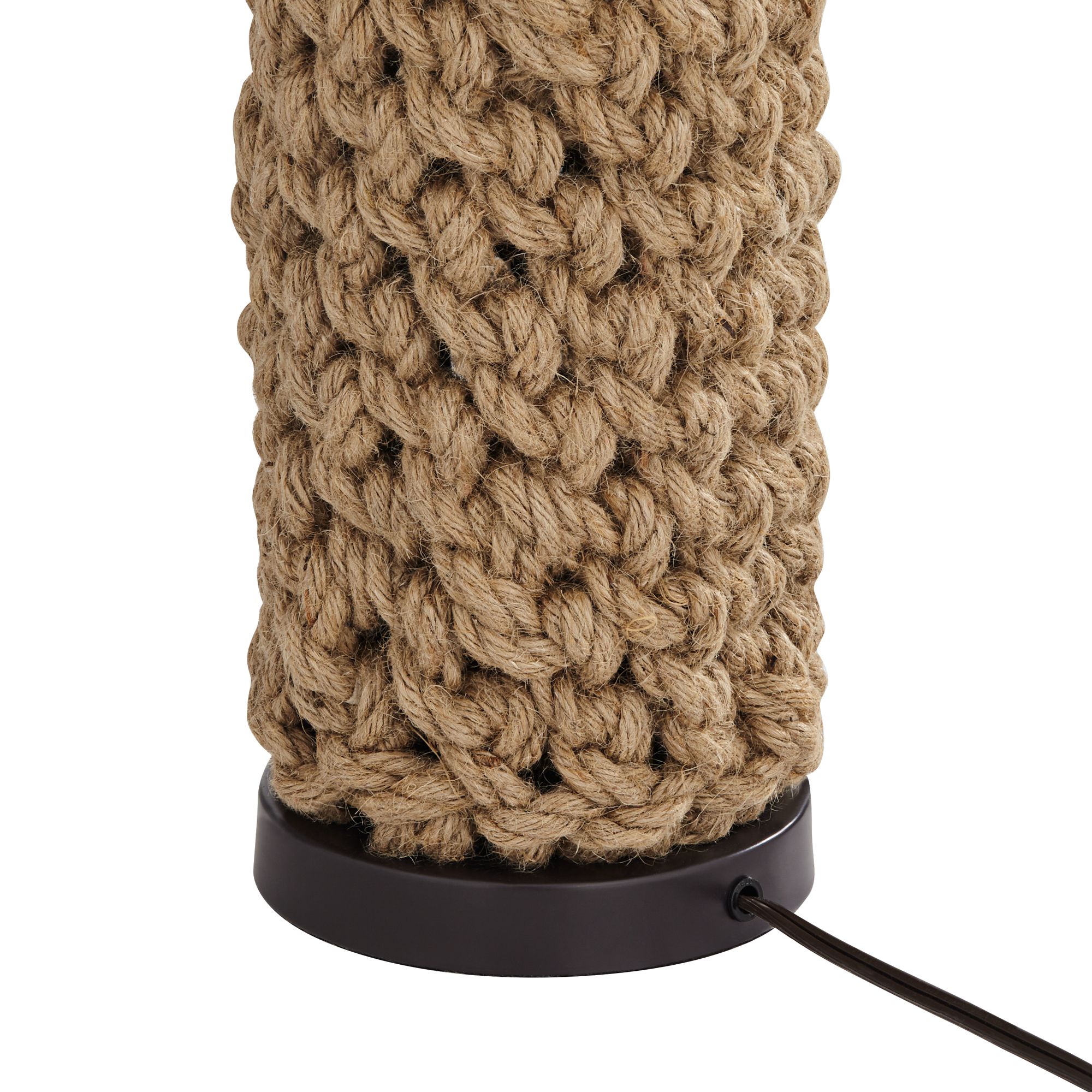 Possini Euro Ciera Natural Bronze and Rope Wrapped Table Lamps Set of 2