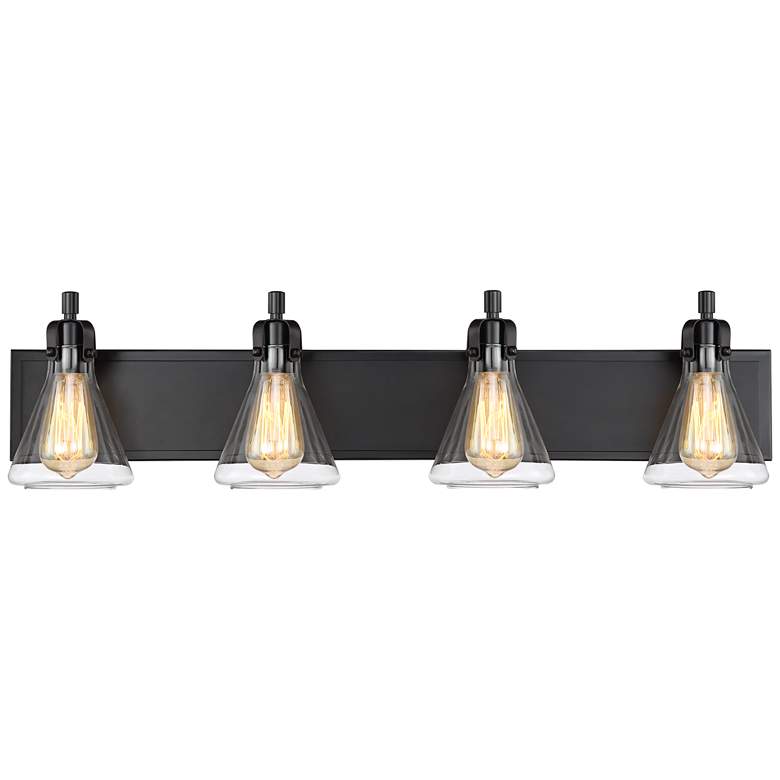 Image 2 Possini Euro Cindy 33" Wide Bronze 4-Light Bath Light