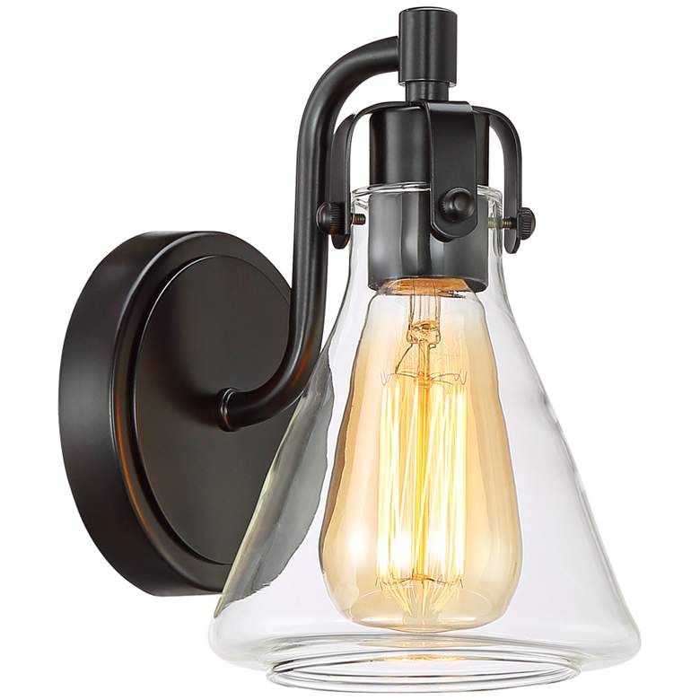 Image 2 Possini Euro Cindy 8 1/2" High Bronze Beaker Wall Sconce