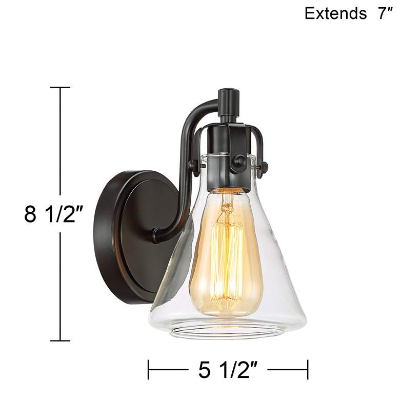 Image 7 Possini Euro Cindy 8 1/2" High Bronze Beaker Wall Sconce more views